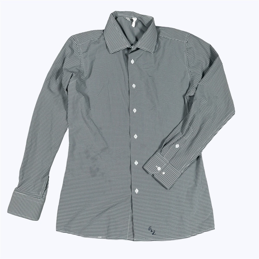 Men's Casual Button-Down Check Shirt - Black & White